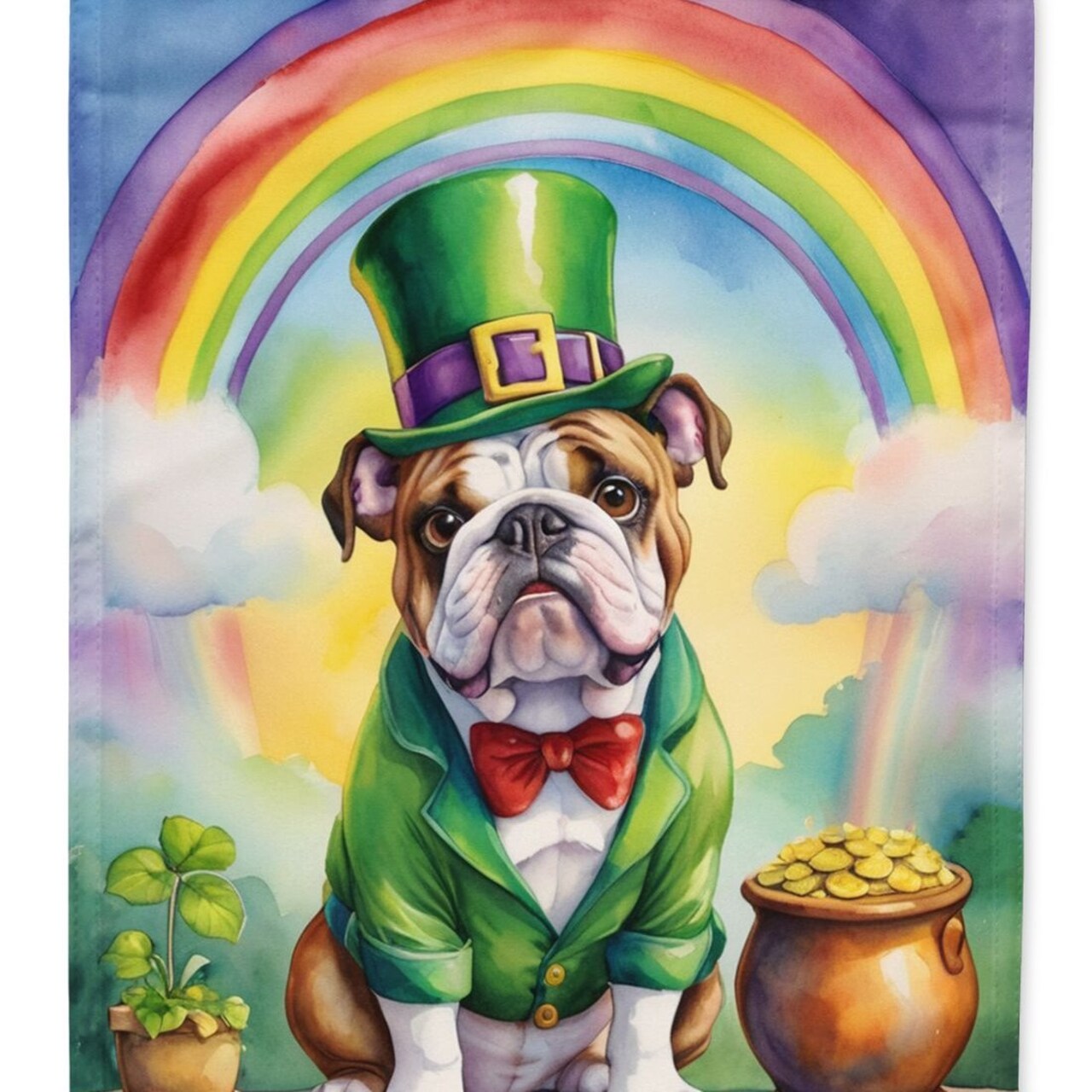Edge Collections - 11.25" X 15.50" - Multicolor - St Patrick's Day English Bulldog - 1 Piece
